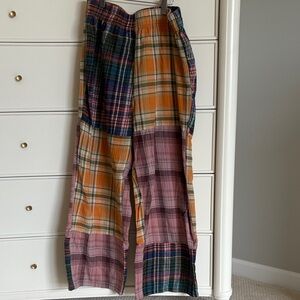 Natural Life Colorful Plaid Patchwork Pants